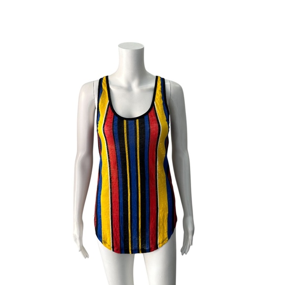 NWT $810 Balmain Multi-Color Striped Tank Top Size 40/US 8 - Picture 1 of 8